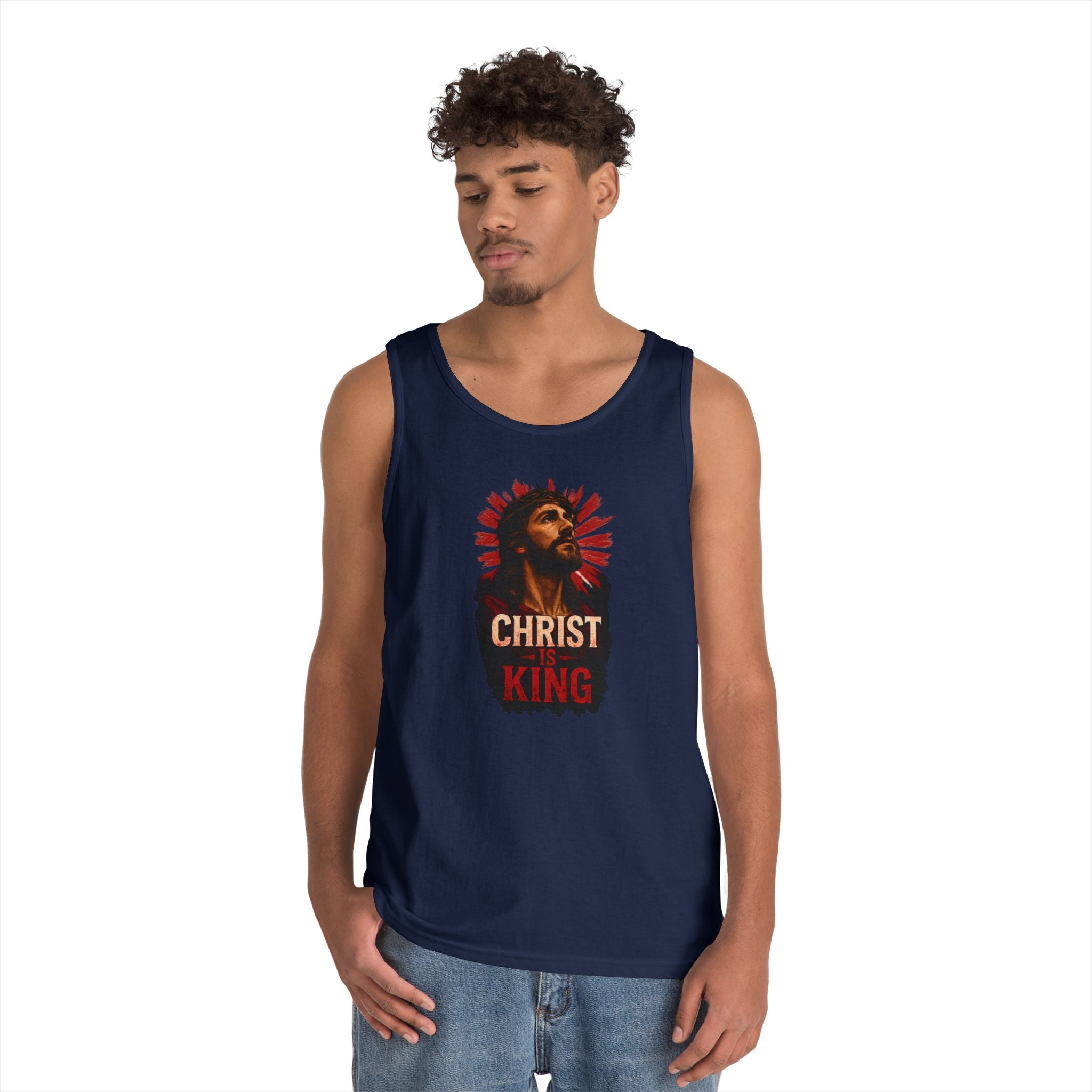 Christ is King Heavy Cotton Tank Top