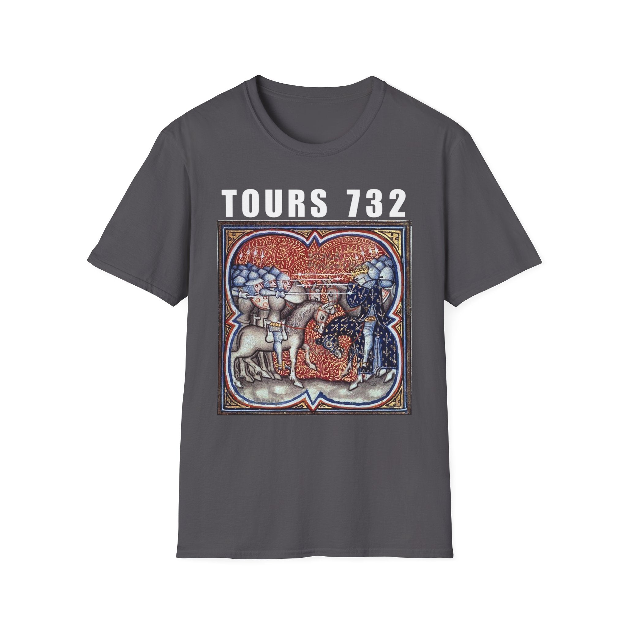 Battle of Tours 732 Graphic Unisex T-Shirt, Medieval Painting Tee