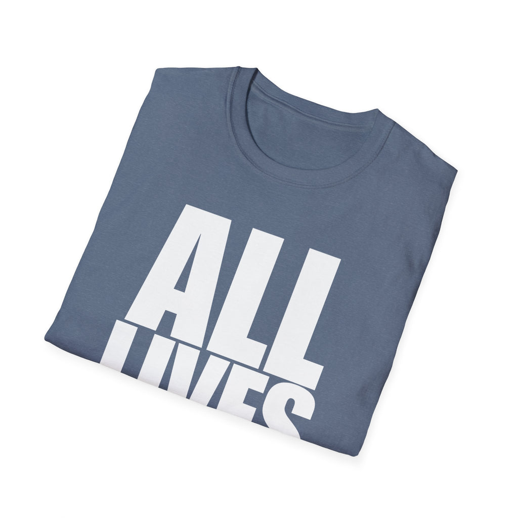 All Lives Matter White Text Softstyle Cotton Shirt T-Shirt