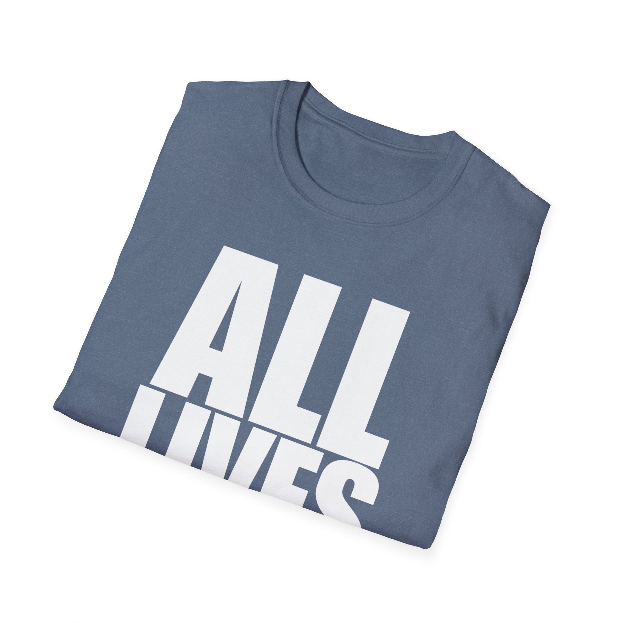All Lives Matter White Text Softstyle Cotton Shirt T-Shirt