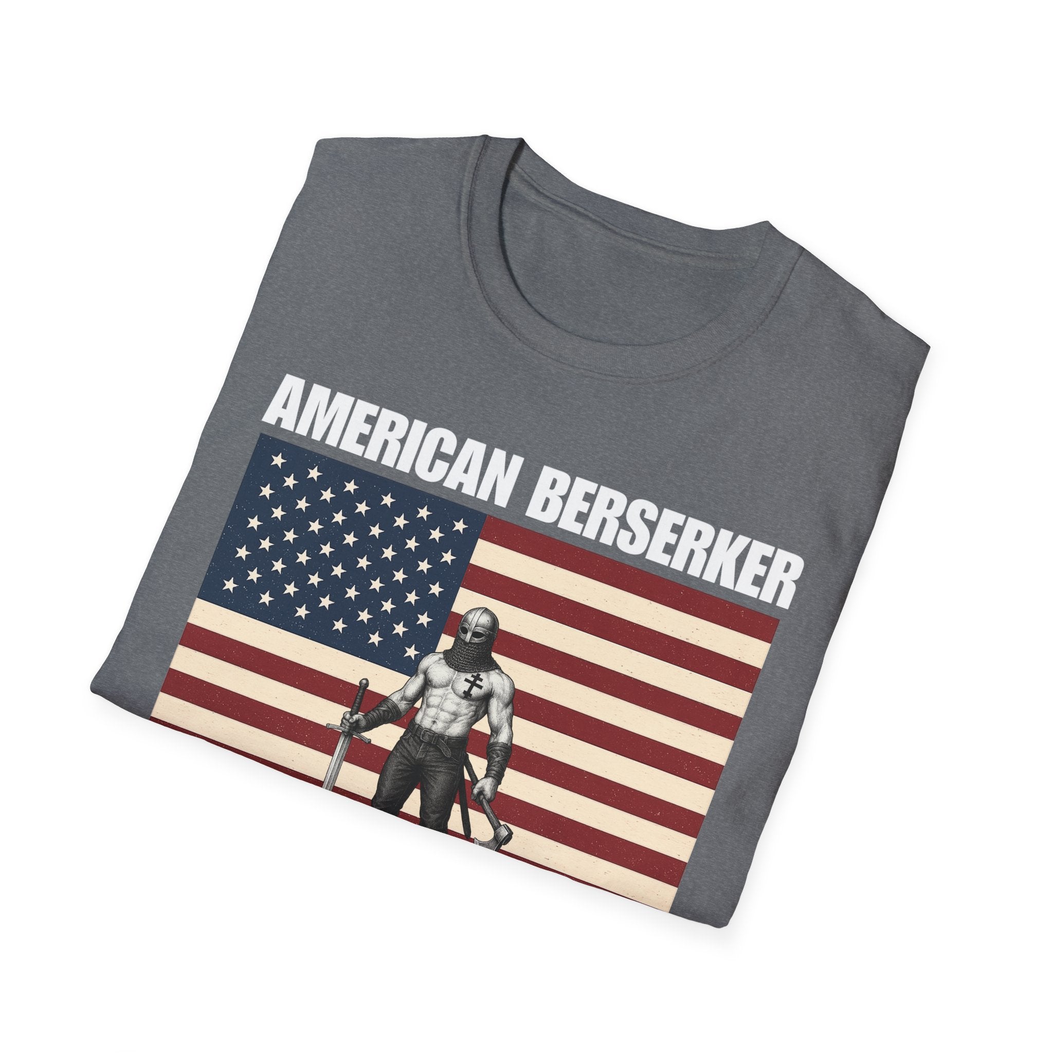 Bold American Berserker Graphic Softstyle Cotton T-Shirt