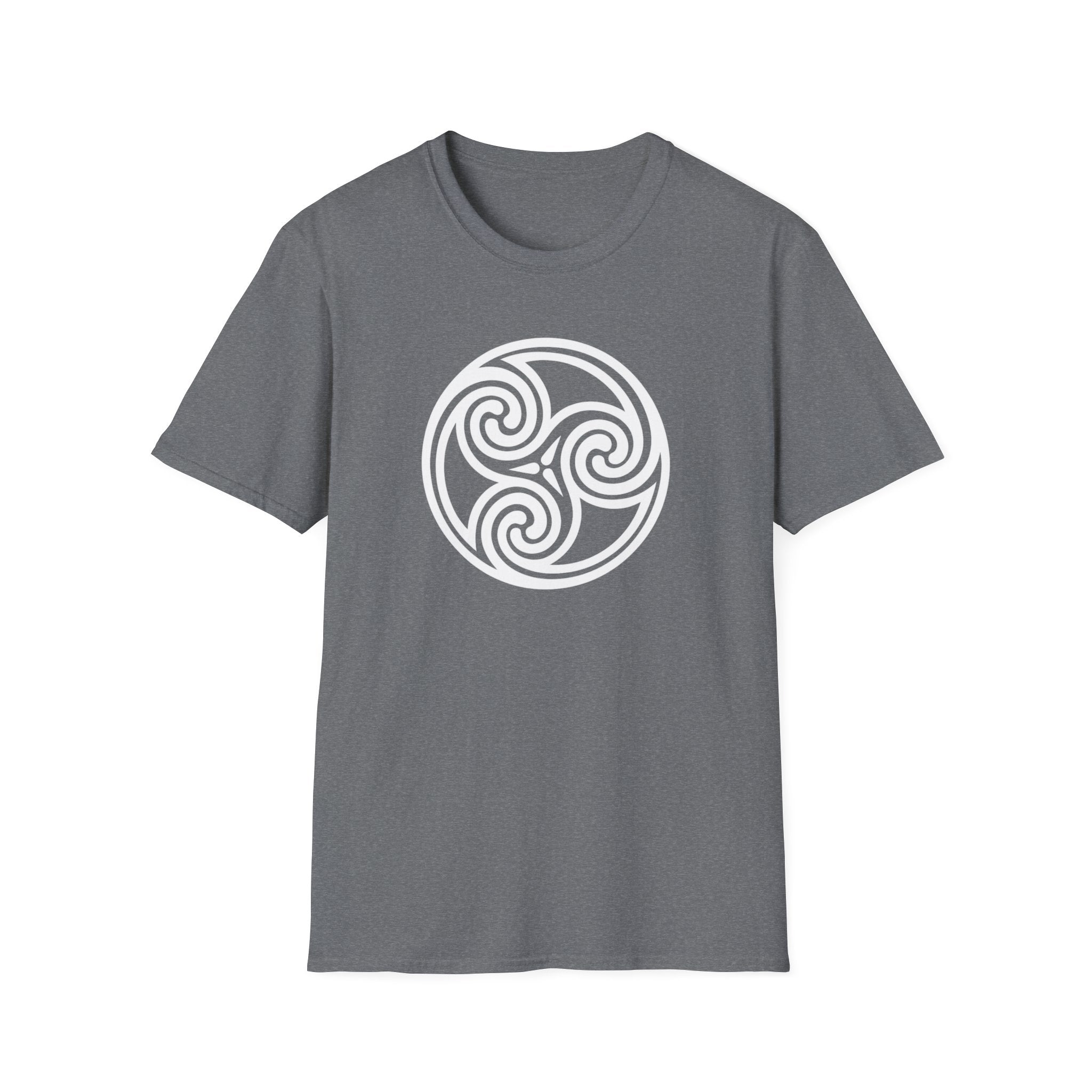 Triskele Trinity Symbol White Design Softstyle T-Shirt