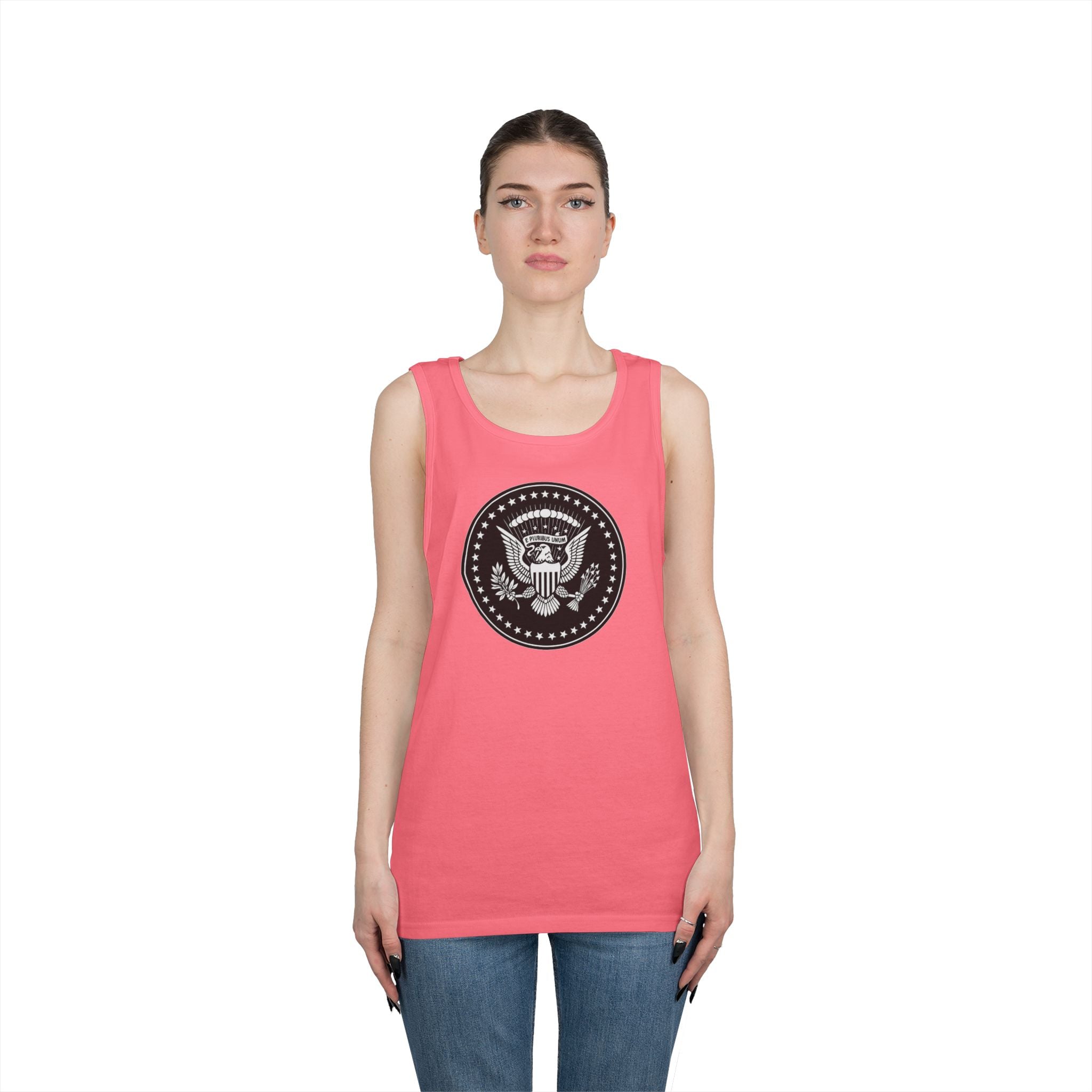 American Eagle Presidential Seal Black Design Unisex Heavy Cotton Tank Top