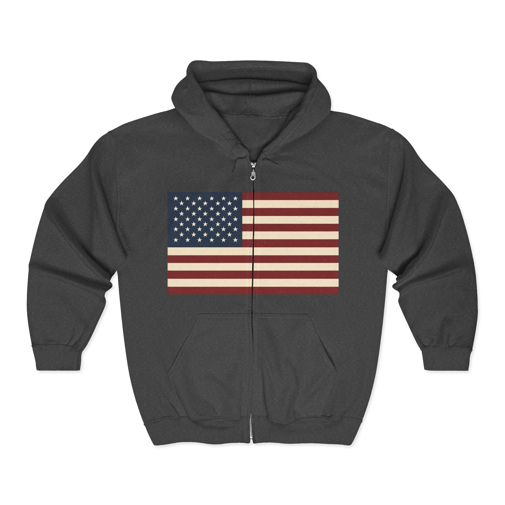 American Flag Graphic Zip Up Hoodie Sweatshirt