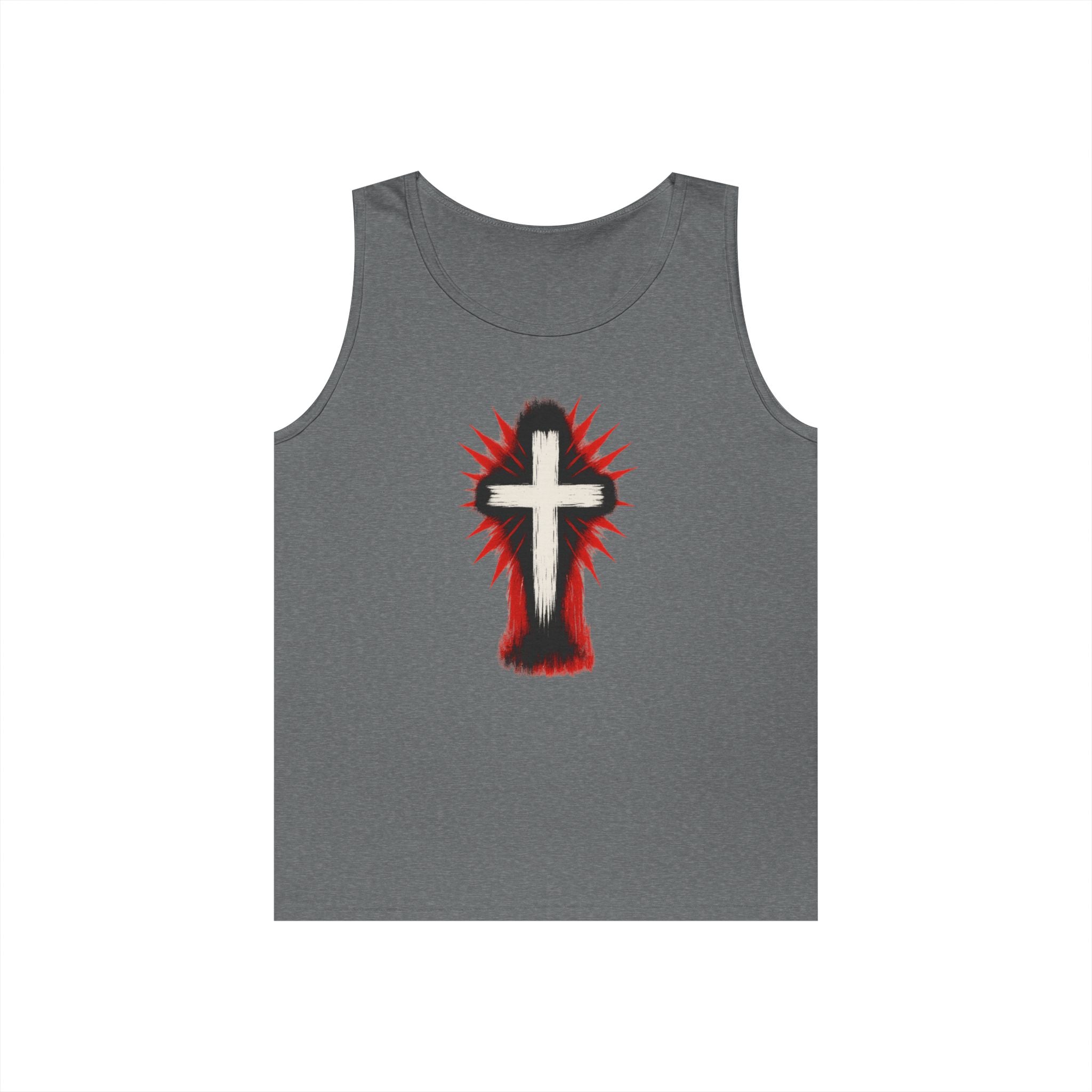 Crucifix Tank Top, Christian Graphic Gym Clothing