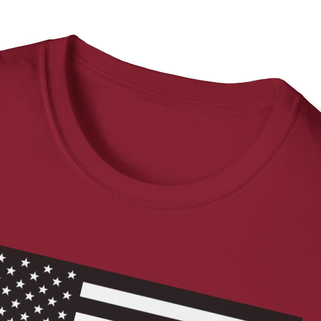 Black and White American Flag Softstyle Cotton Shirt T-Shirt