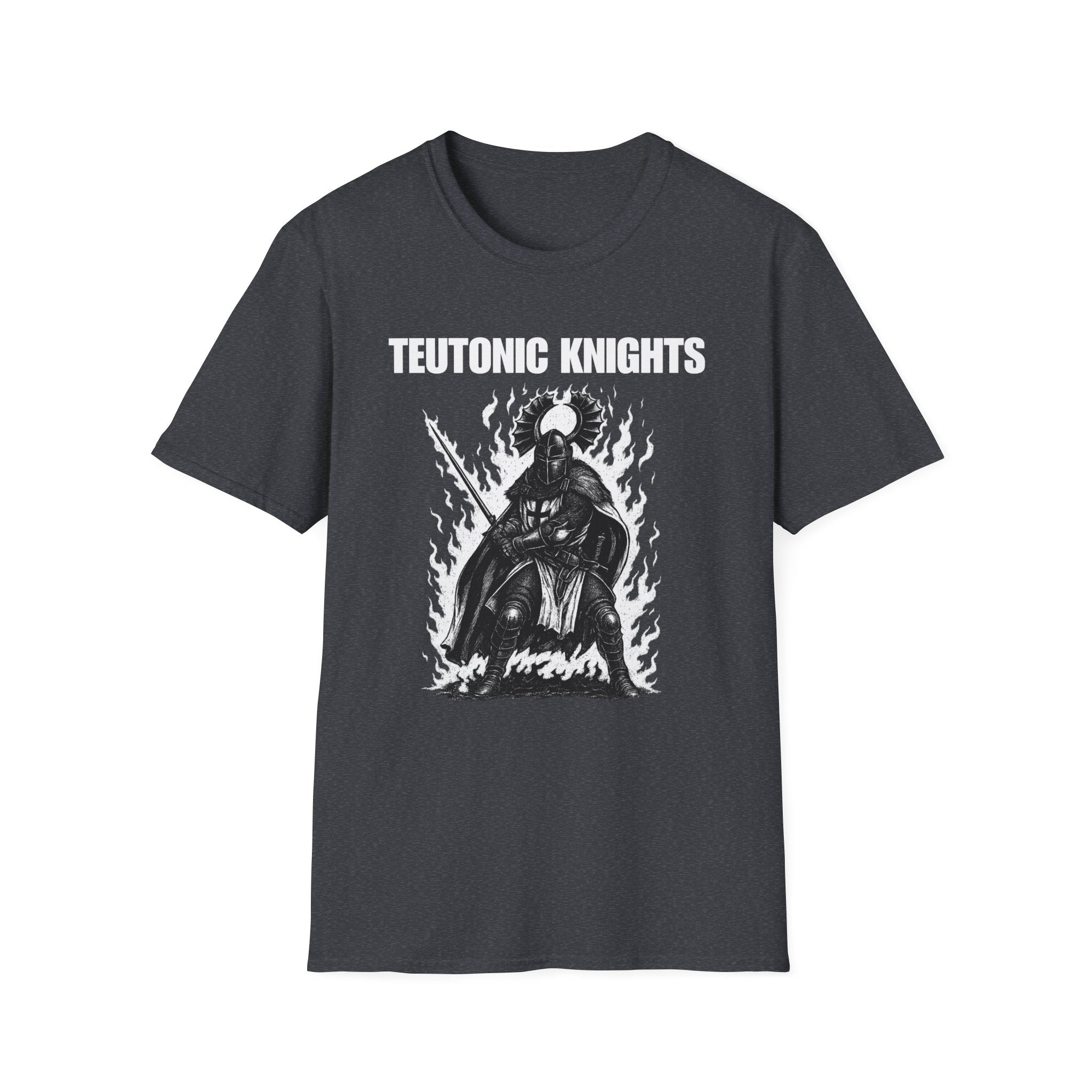 Teutonic Knight With Aura and "Teutonic Knights" Text Soft Style Cotton Shirt T-Shirt