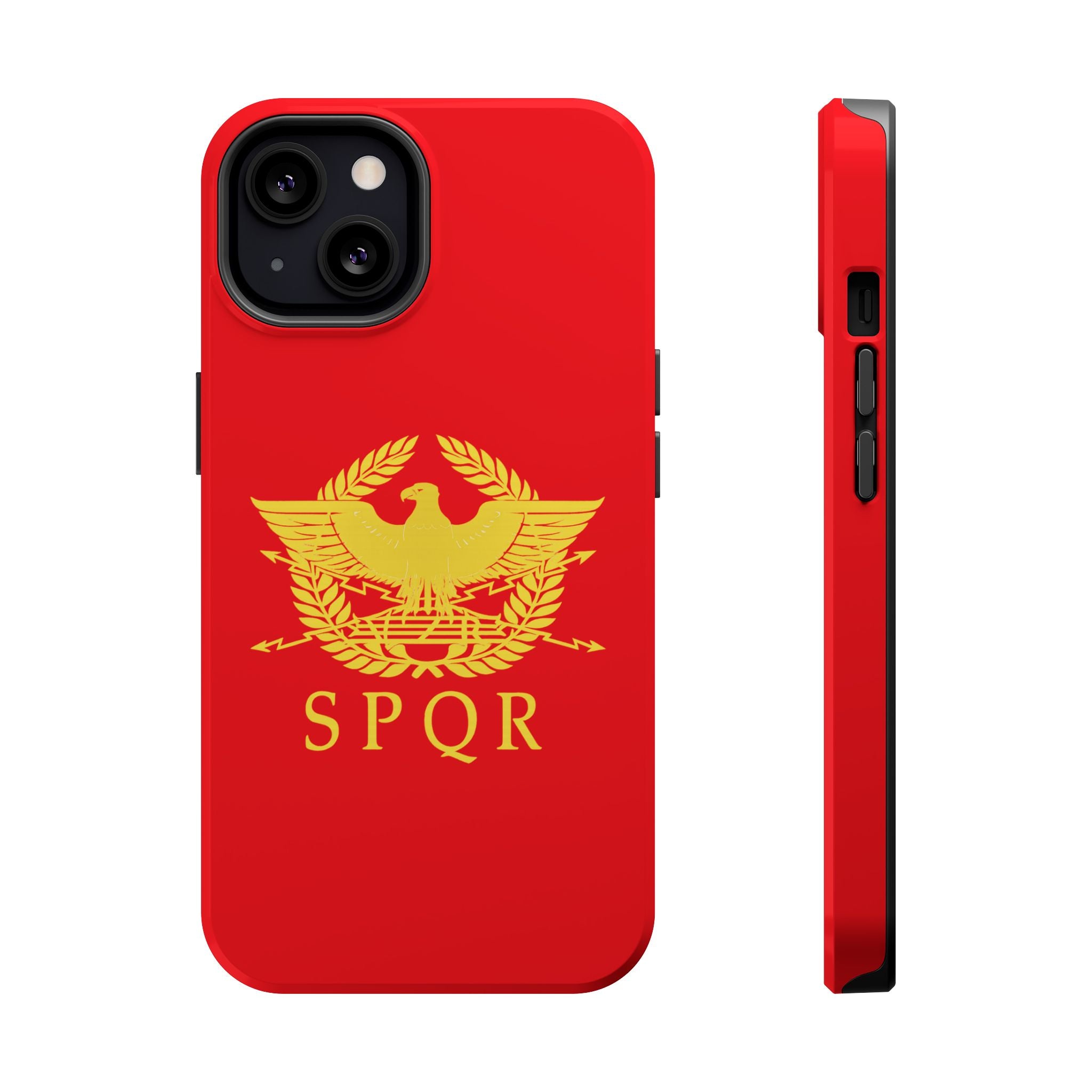SPQR Gold Roman Eagle Symbol Red Magnetic Impact-Resistant Cases