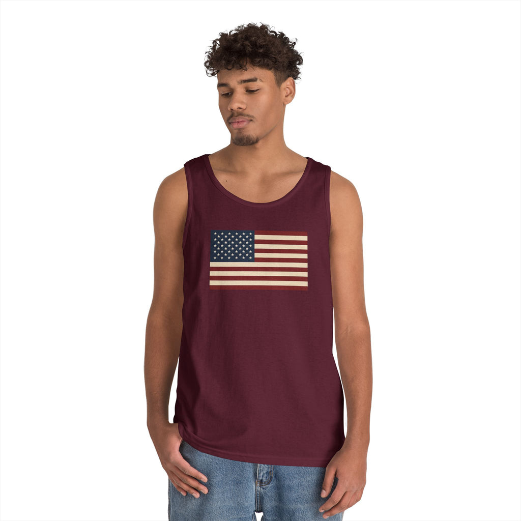 American Flag Heavy Cotton Tank Top