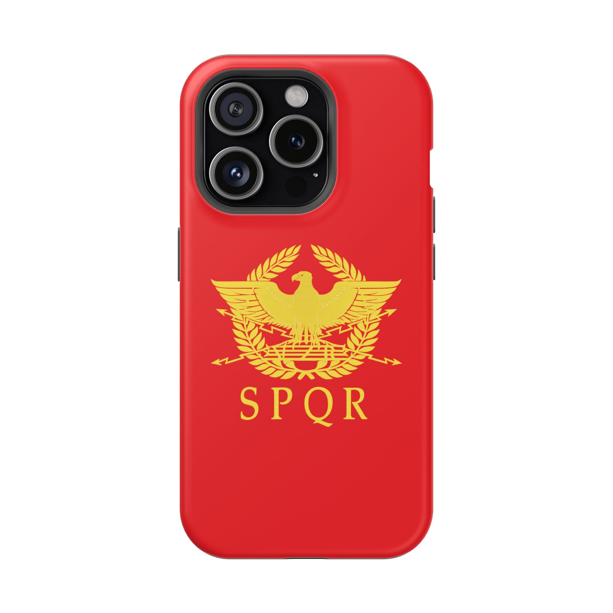 SPQR Gold Roman Eagle Symbol Red Magnetic Impact-Resistant Cases