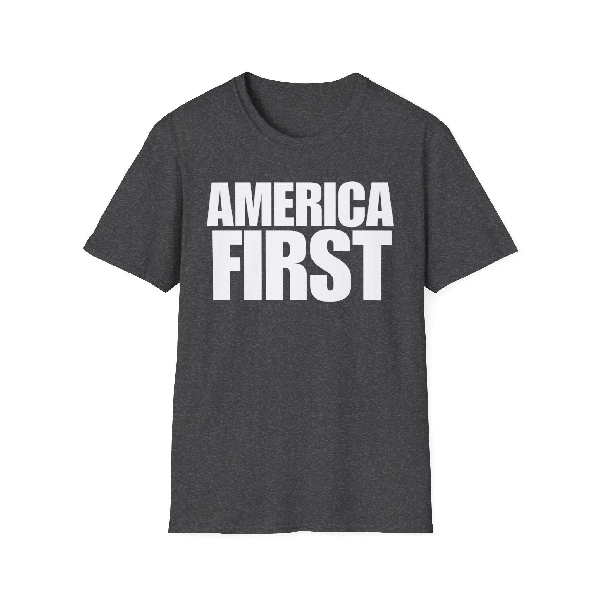 America First (Text Only) Unisex Softstyle T-Shirt