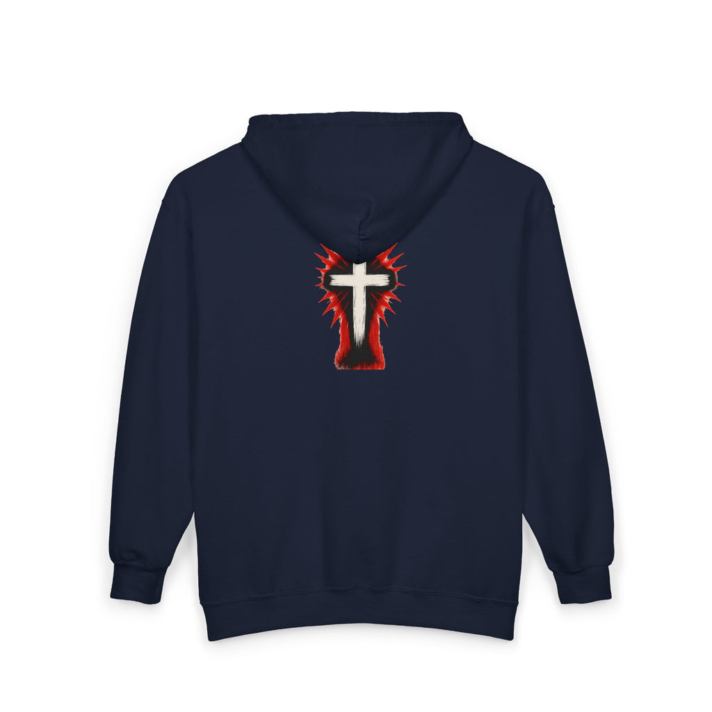 Front and Back Christ is King Zip-Up Hoodie, Christ is King Design Sweatshirt