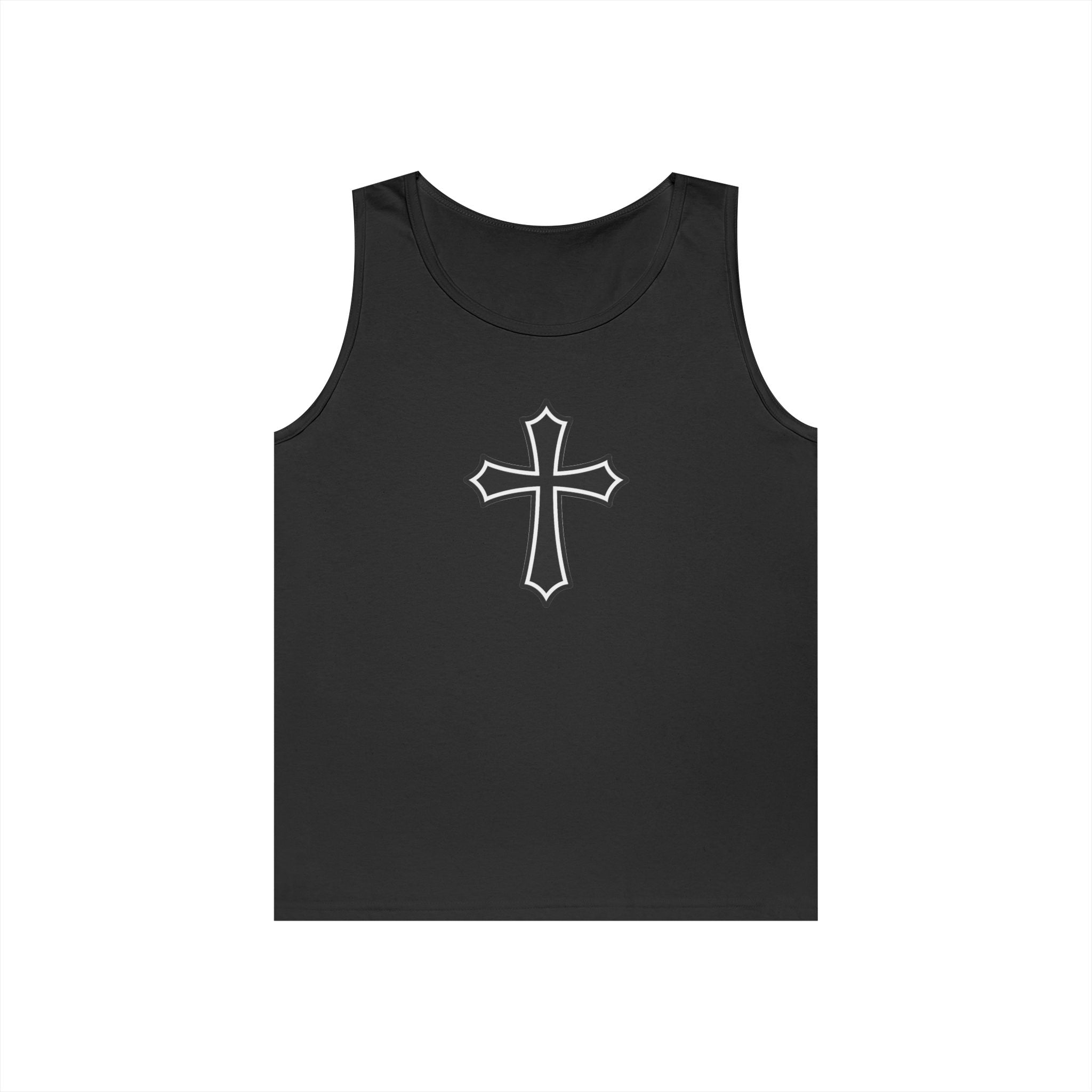 Medieval Style Cross Heavy Cotton Tank Top