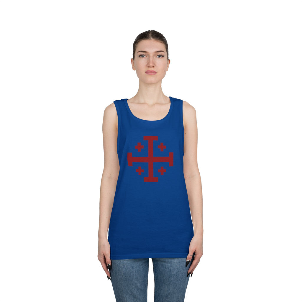 Cross of Jerusalem Red Unisex Heavy Cotton Tank Top