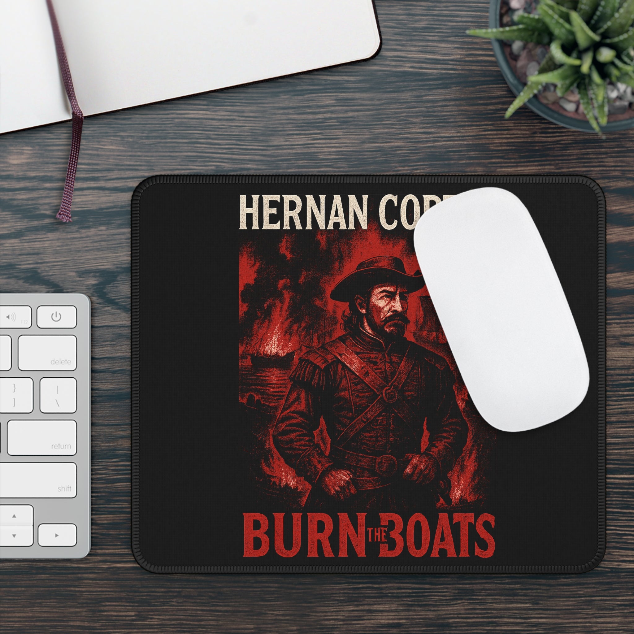Hernan Cortes Burn the Boats Gaming Mouse Pad