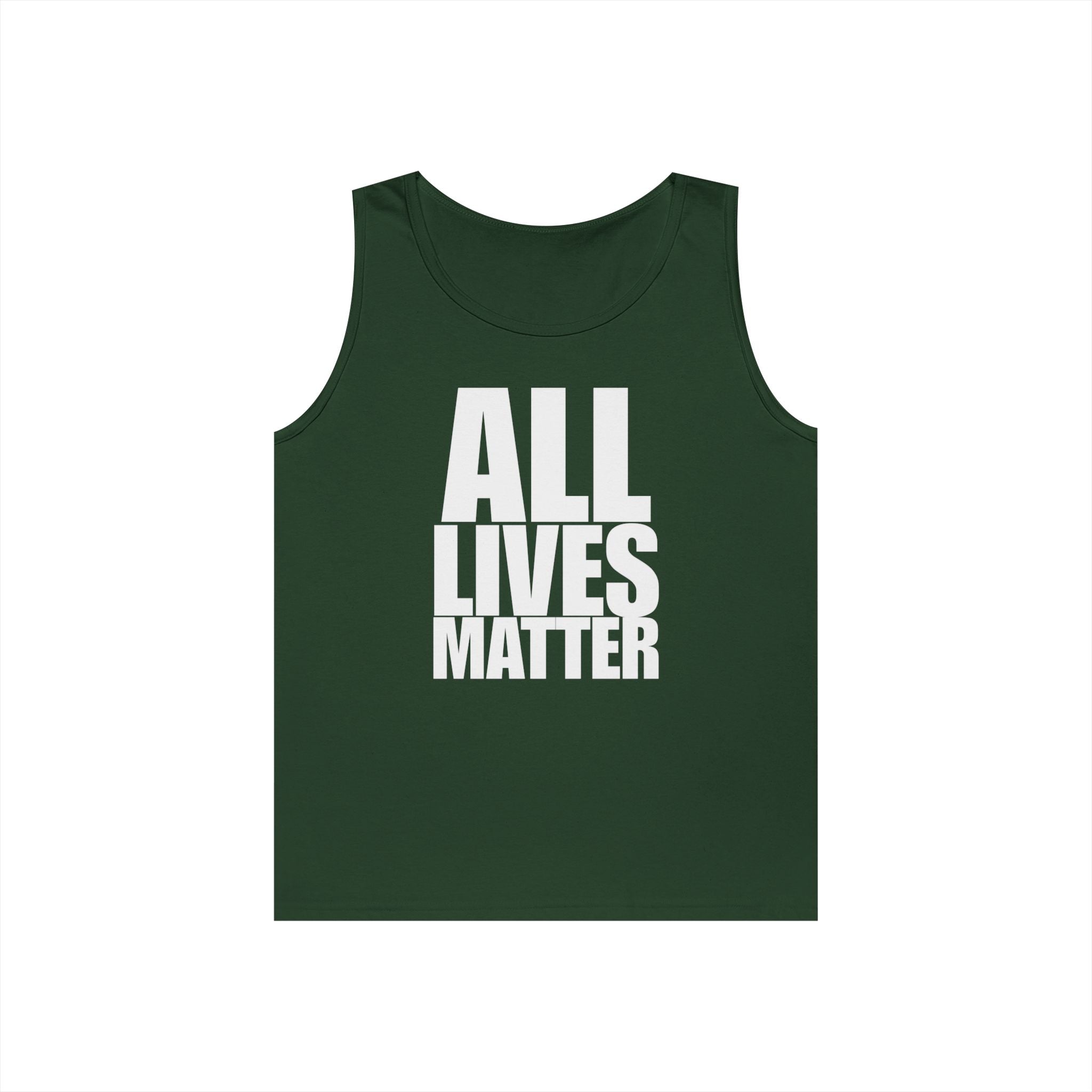 All Lives Matter White Text Heavy Cotton Tank Top