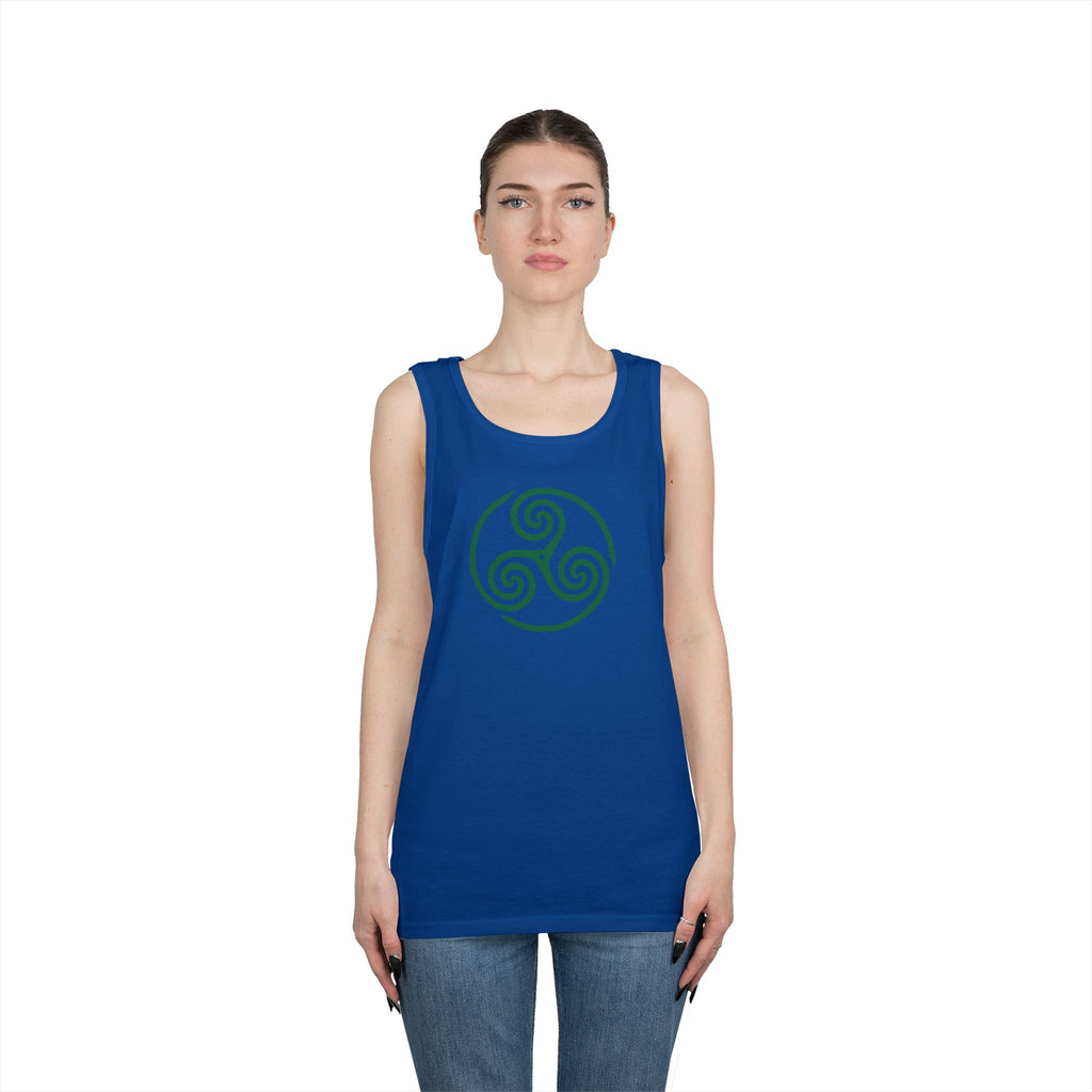 Celtic Spiral Triskele Symbol Alt Design Green Unisex Tank Top