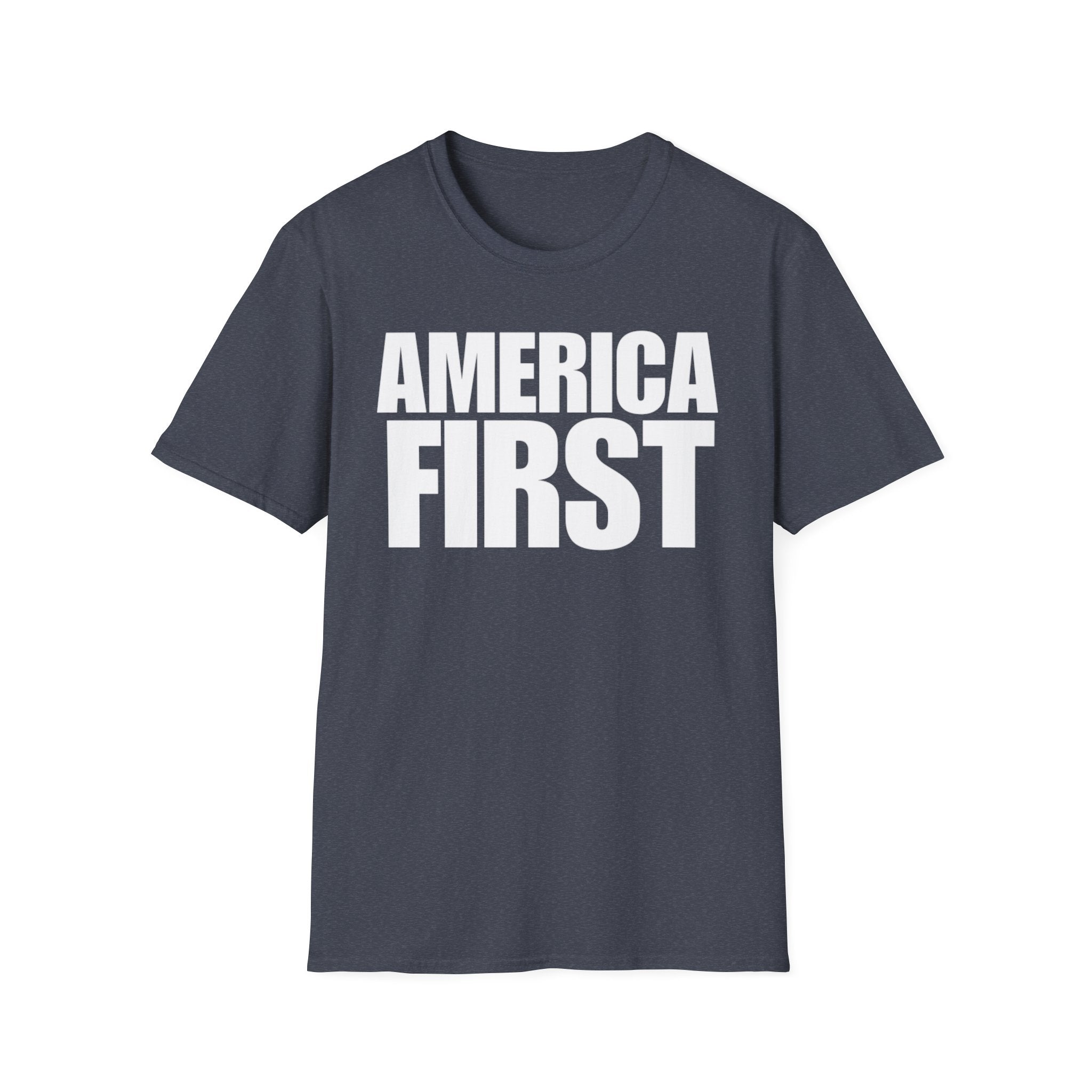 America First (Text Only) Unisex Softstyle T-Shirt